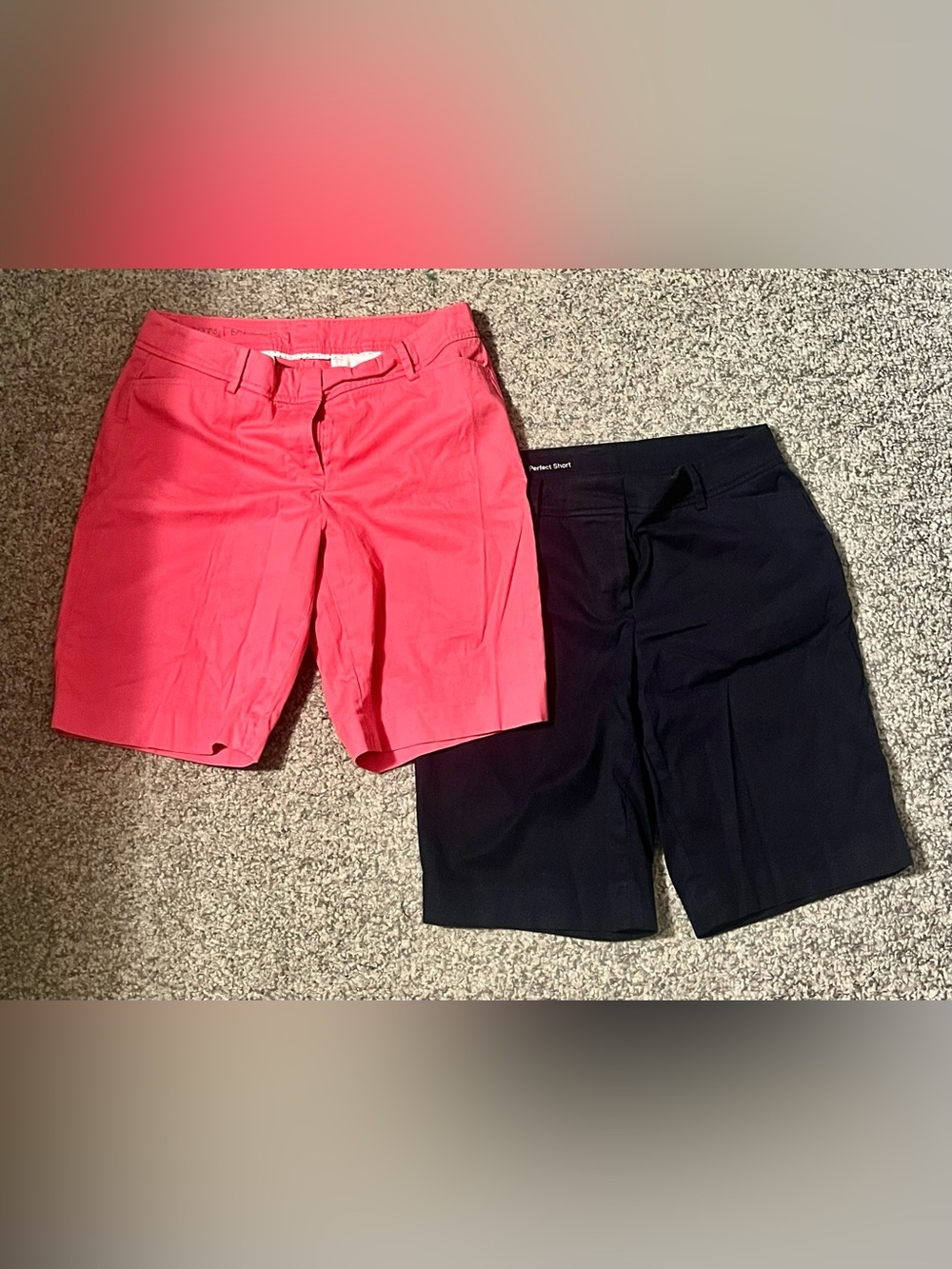 EUC Talbots Perfect Short ~ Women's Pink & Navy Bermuda Shorts/Size 6P